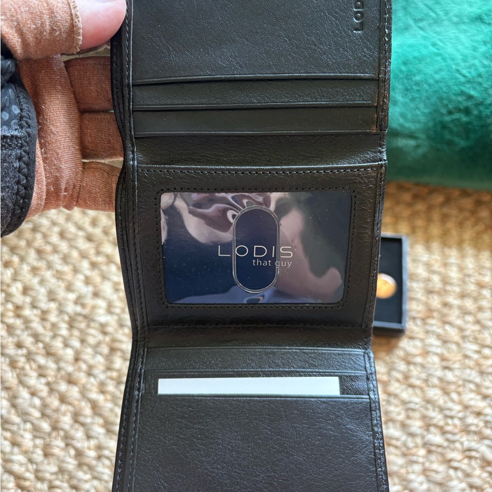 Lodis Black Leather Card Holder